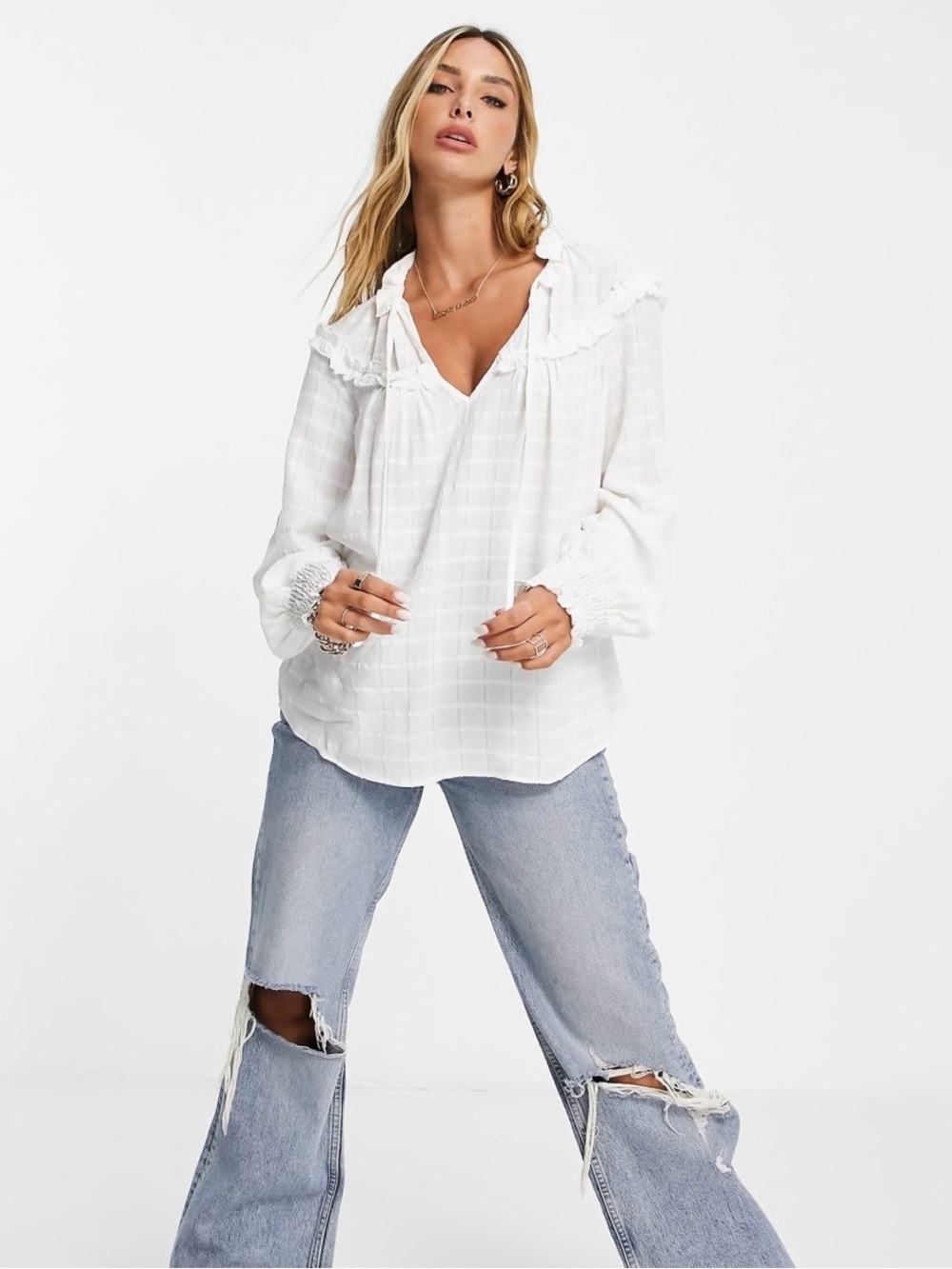 RIBER ISLAND -  women’s ruffle blouse - size 8